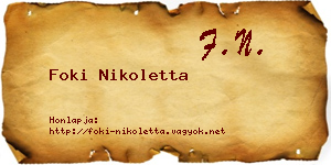 Foki Nikoletta névjegykártya